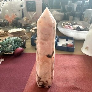 Pink Flower Agate Tower